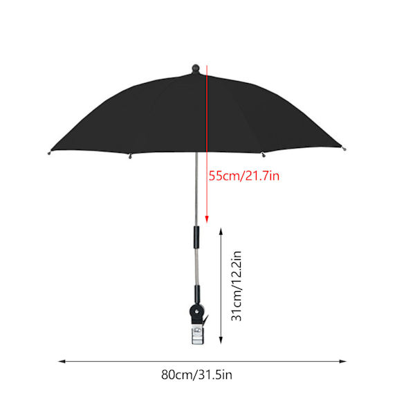 Universal Clip-On Stolparaply: 55cm Høy med 80cm Skyggediameter