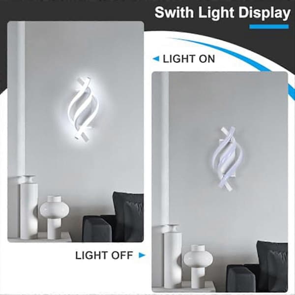 Spiral Moderne LED Væglampe Belysning, 28W Kold Hvid Indendørs
