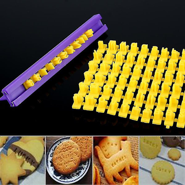 Til kager Sukkerpasta Alfabet Bogstav Småkager Cutter Ord Bageform Kage Frill Cutter Prægeform Til kager Sukkerpasta