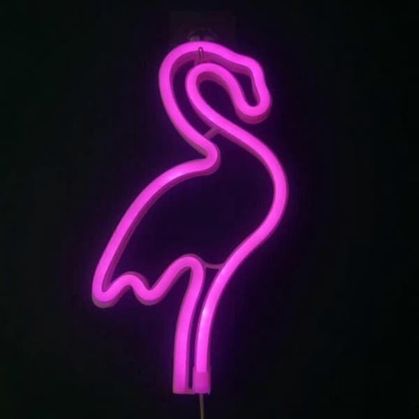 Flamingo Neon Light Led Neonskilt Vægindretning Batte[dt]