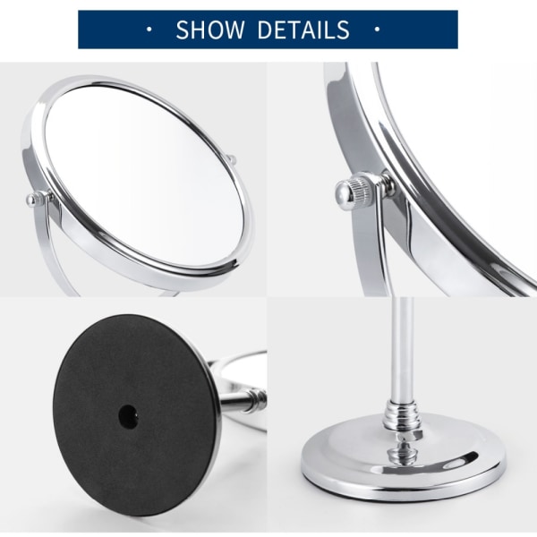 8In 5X 7X 10X Makeup Mirror 360 Sminkspegel 8" mini svart mini Black