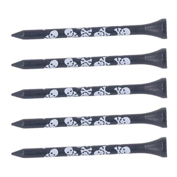Golfpeggar i bambuträ, 30-pack, 8 cm, tryckt döskalledesign, golftillbehör