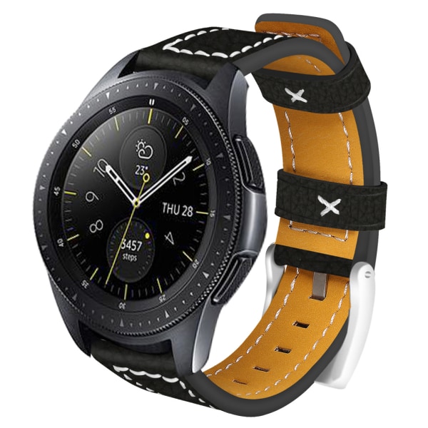 Armband för Samsung Gear S3 Classic / S3 Frontier Läder Svart