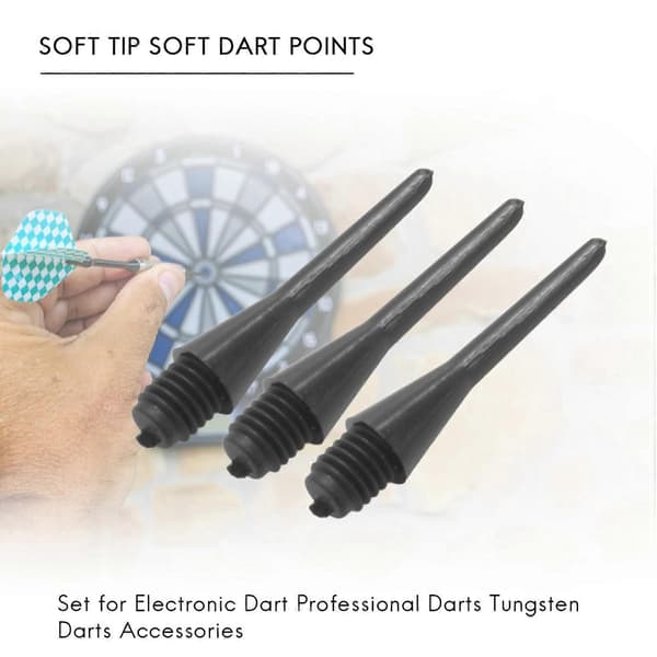 500 STK Holdbare Bløde Spidser Nåleudskiftningssæt til Elektronisk Dart Professionel Dart Tungsten Dart Tilbehør Svart