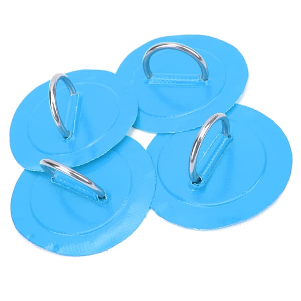 4-pak Oppustelig Båd D Ring Pad Patch PVC Holdbar Marine Rustfrit Stål Spænde Blå