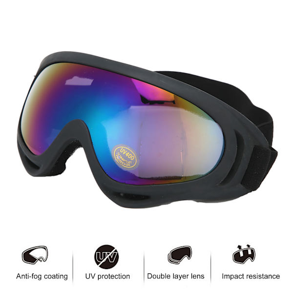 HT Barnegoggles med Anti-Fog Dobbeltlagslinse, Vindtett Design og UV-beskyttelse for Ski og Snøsport Black