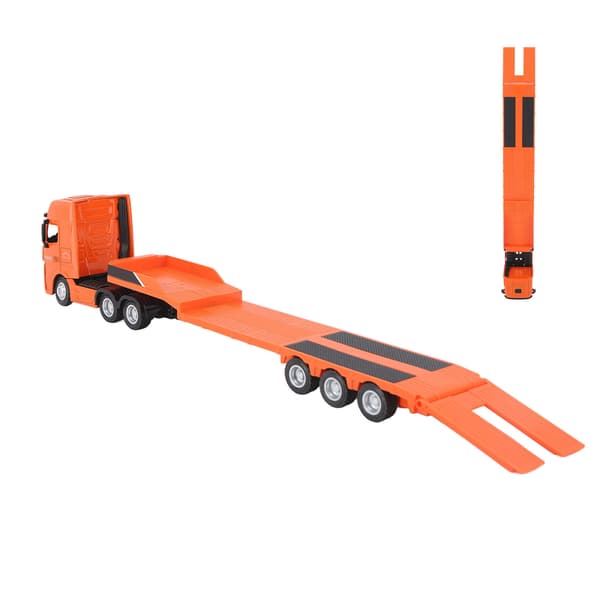 Alloy Engineering Fladvognstrailer Legetøj 1 50 Skala Statisk Model Orange til Børn Over 8 År