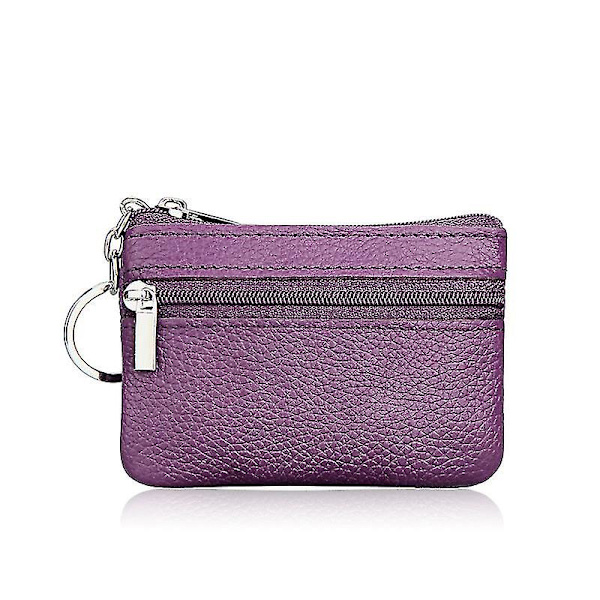 Män Kvinnor Kort Mynt Nyckelhållare Mini plånbokspåse Bytväska Purple