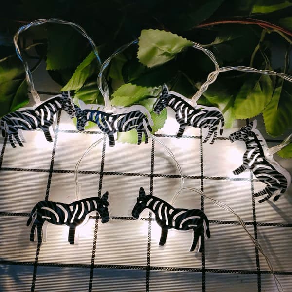 Søde Dyre Zebra LED Lyskæde til Børneværelse Fe Dekoration