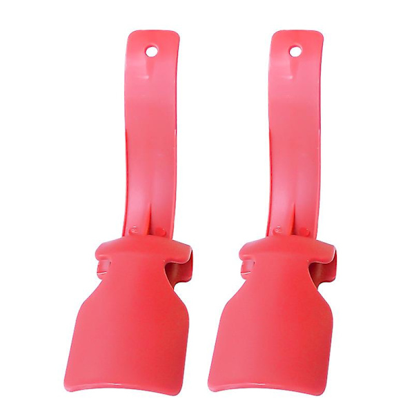 2 stk Skohorn Dovne Sko Hjælper Slider Easy On Shoes Plastic Skohorn til mænd, kvinder og børn RED