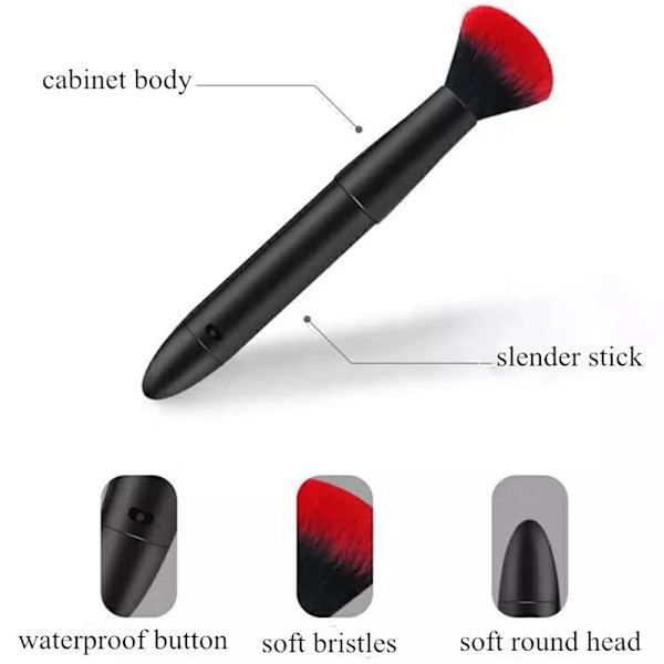 Kosmetisk blandningsborste med 10 vibrationsfrekvenser 02 BLACK