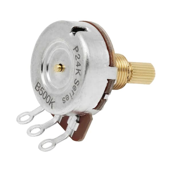 Enkel installation Lång axel 24 tänder Gitarrpotentiometer Knopp 500K Ohm för elgitarr Volym Tonjustering Flerfärgad