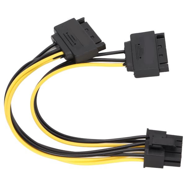 2 stk. doble 15-pinners SATA til PCIE 8-pinners hann GPU-strømadapterkabel Datatilbehør
