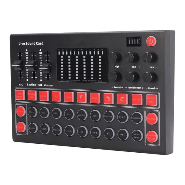 Bluetooth Dual Channel Audio Interface med LED-display brusreducering för liveinspelning