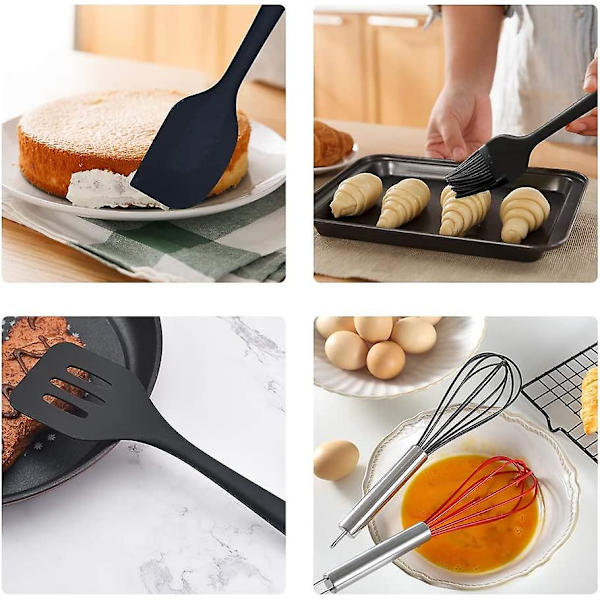 5 stk silikon bakeutstyr sett, varmebestandig non-stick kjøkkenutstyr