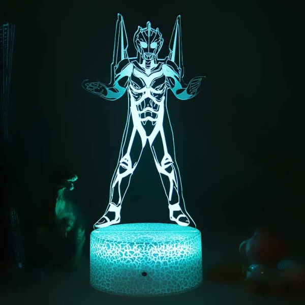 Ultraman 3D handlampa nattlampa med fjärrkontroll för inomhusbruk Black Base: colorful controller Ultraman(3337)