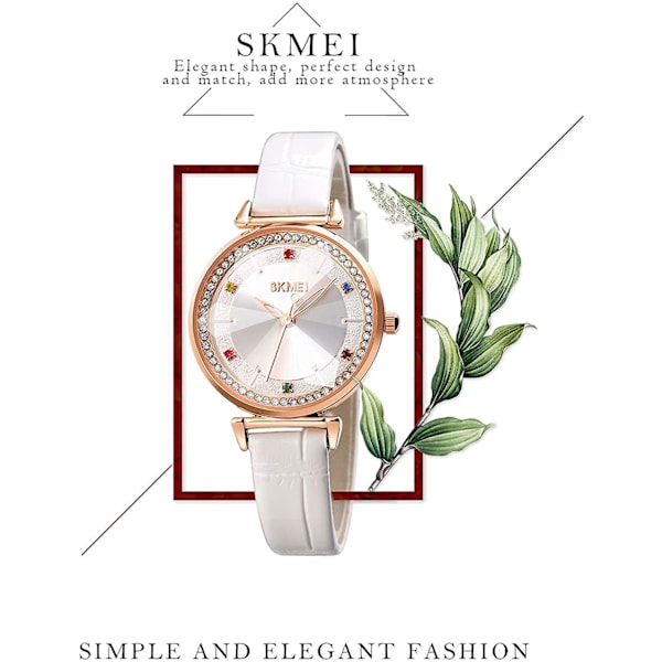 Watch Läder Elegant Quartz Vattentät Armbandsur White