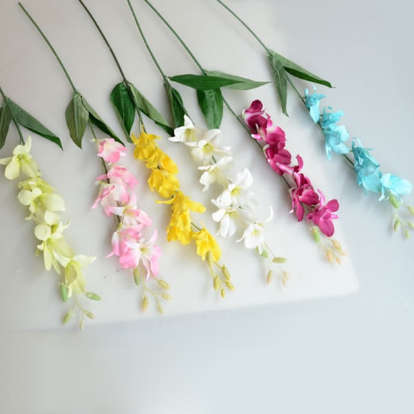 Enkelt Hvit Kunstig Orkide Blomst for Bryllup - 1 Pakke