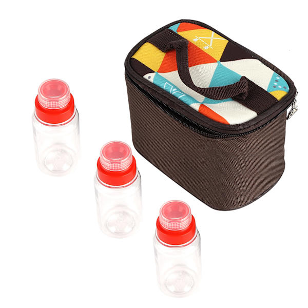 Bärbar BBQ Organizer Väska Kryddburkar Kryddflaskor Set