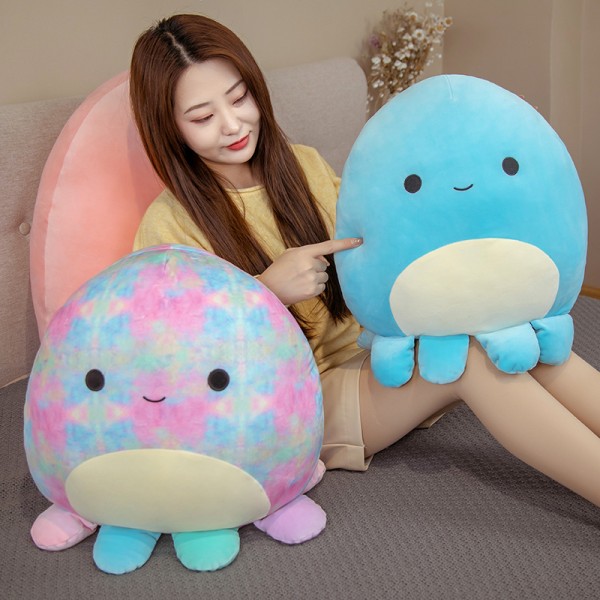 Söt färgglad bläckfisk kudde bläckfisk dumpling plyschleksak Pink 45cm