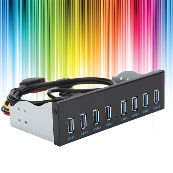 PC Computer Frontpanel Adapter USB 3.0 19PIN 8 Port Hub Optisk Drev Udvidelse