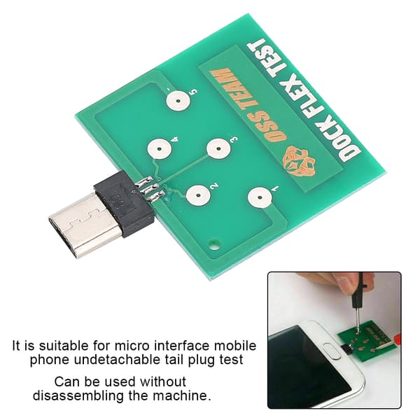 2 stk. Micro USB Test Board Opladningsdock Tester til Android Telefon Adskillelsesfri Detektion Hale Plug Batteri