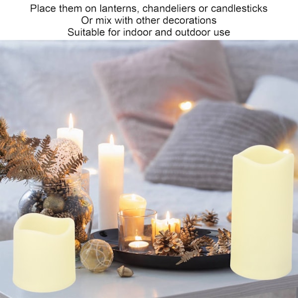 3-delat RGB LED Flamlöst Ljus Set med Fjärrkontroll - Timer & Multi-Läge för Bröllop & Fester