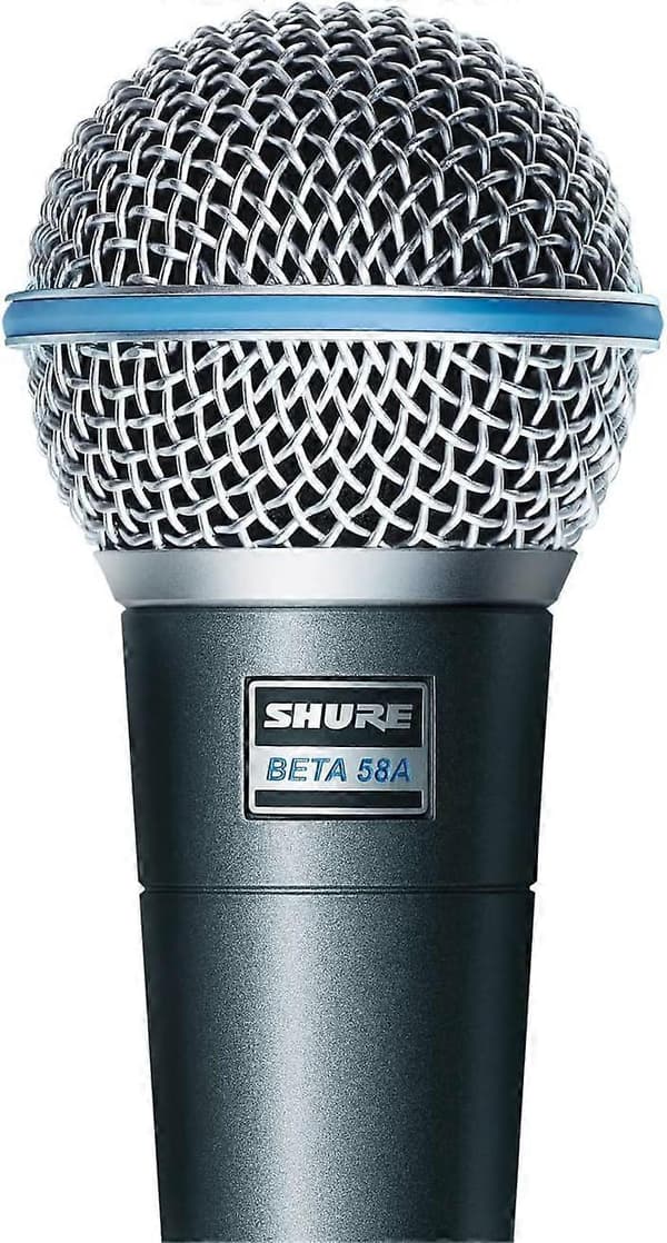 Shure Beta 58A Dynamisk Vokalmikrofon, Profesjonell Scenemikrofon for Liveopptredener