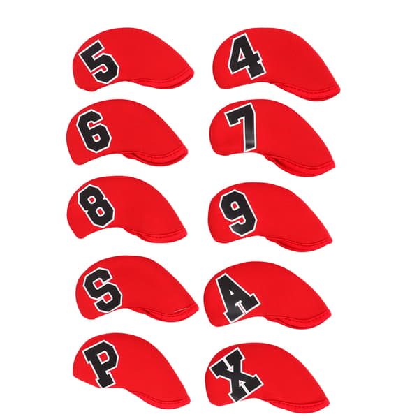 10 stk. Neopren Golf Iron Head Covers Sæt Rød