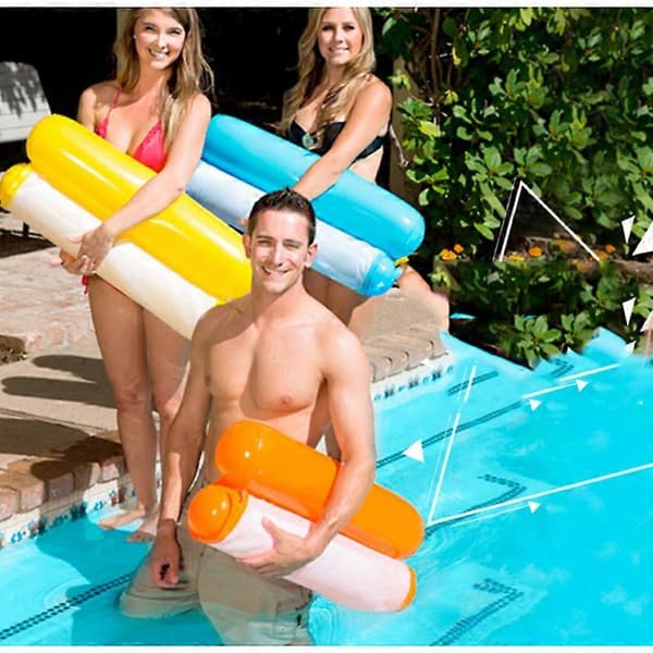 Oppustelig sofa flydende seng foldbar sommer ryglæn flydende dræning liggestol poolfest flydende stol blue