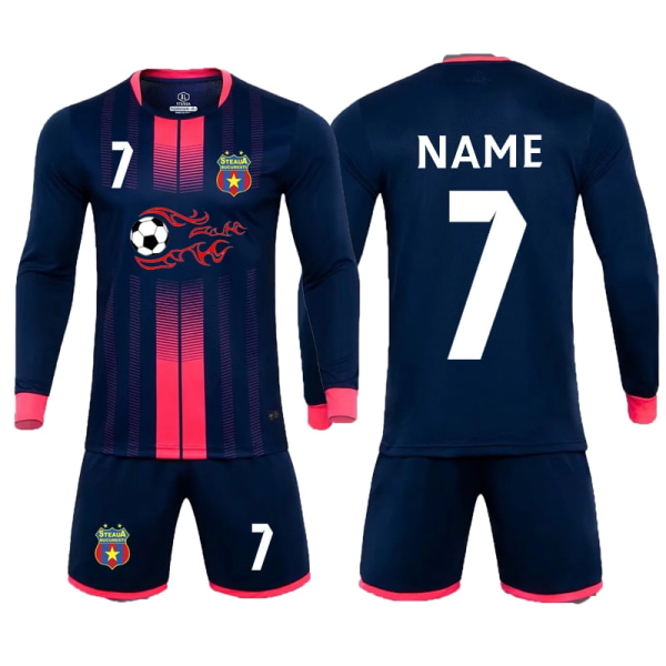 1 sæt brugerdefineret fodboldtrøje til mænd Drenge fodboldtøj sæt langærmet fodbold uniform Voksen målmand Sportsdragt Børn Træningsdragt Red Adult Size M