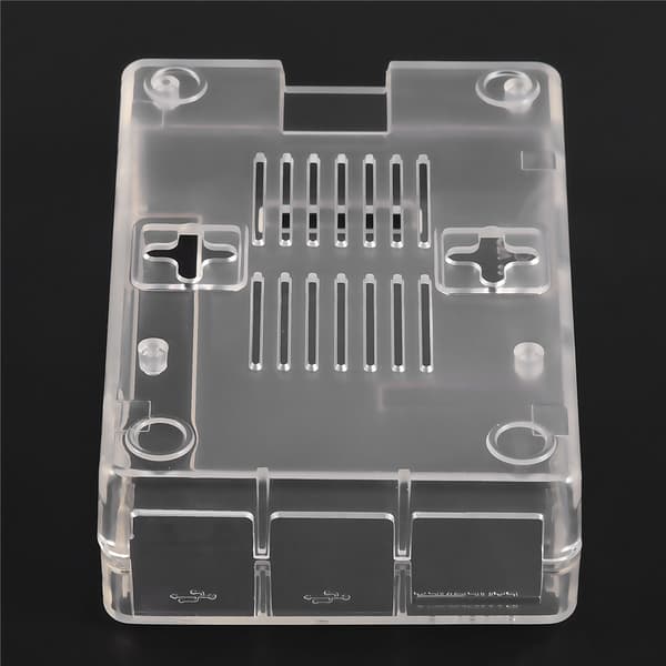 Gjennomsiktig ABS-kabinett med 2 kjølevifter for Raspberry Pi 3B 2B Plus