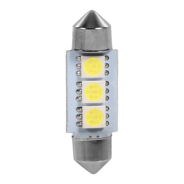 10 STK 36MM 12V 3 SMD 5050 LED Festoon Dome billys Interiørlys Hvit