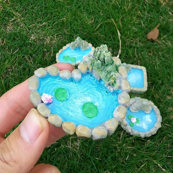 HT 4 stykker eventyrhage miniatyr dam ornamenter harpiks tilbehør for hjemmemikrolandskapsdekor