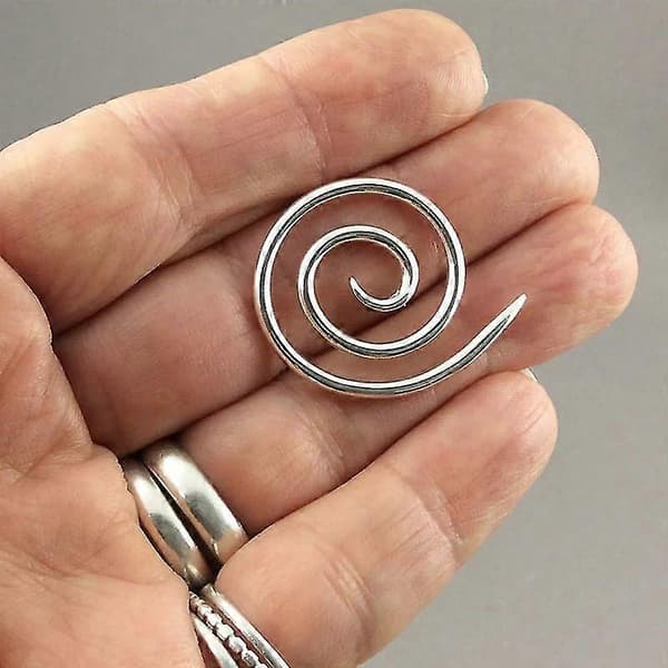 Spiral kabelstrikkepind, husholdningsstrikkepind i rustfrit stål 3 stk. Silver