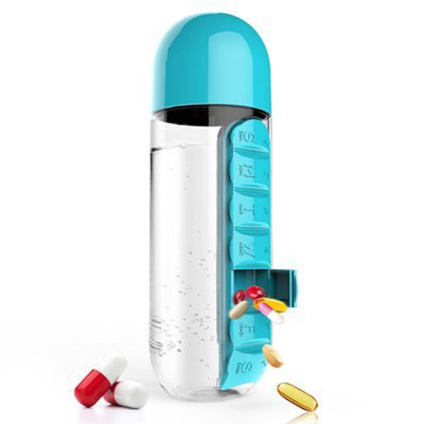 600ml plast piller Organizer flaska Portable Travel red