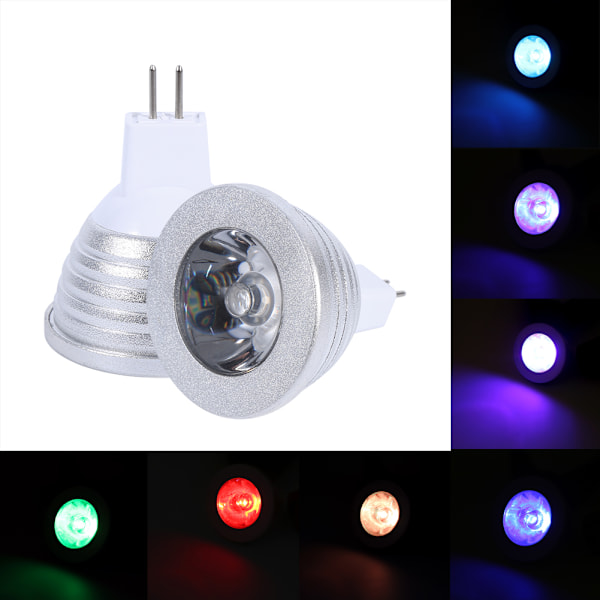 MR16 3W RGB LED Fargeendrende Pære med Fjernkontroll for Hjemme- og Bar-bruk, 12V-24V