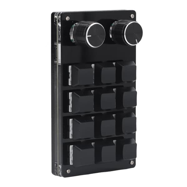 Mekanisk Gaming Keypad 12 Taster 2 Knapper Programmerbart OSU Tastatur USB Kabel DIY