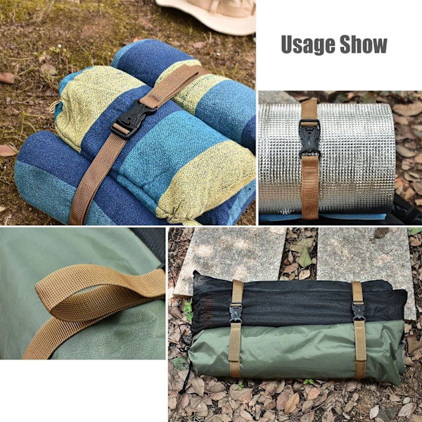 4 pakker med 53\" justerbare bagasjestropper med hurtigspenner for camping og bagasje