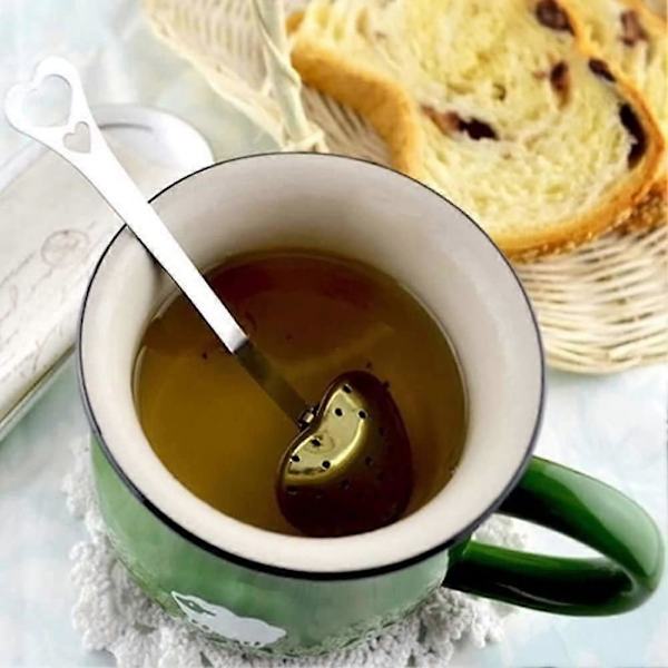 【DENGTU】10 stk Hjerteformede Teinfusere - Mesh Hjerteformet Teinfuser