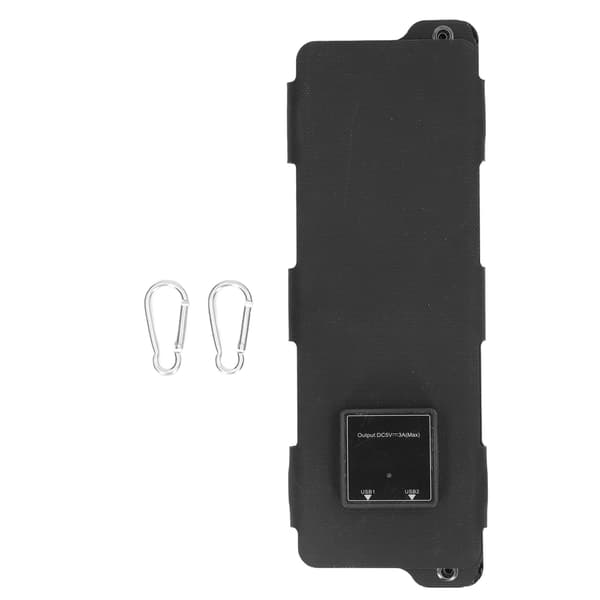 14W 5V ETFE Vikbart Solpanel Utomhusladdning Dubbel USB IPX6 Vattentät Svart