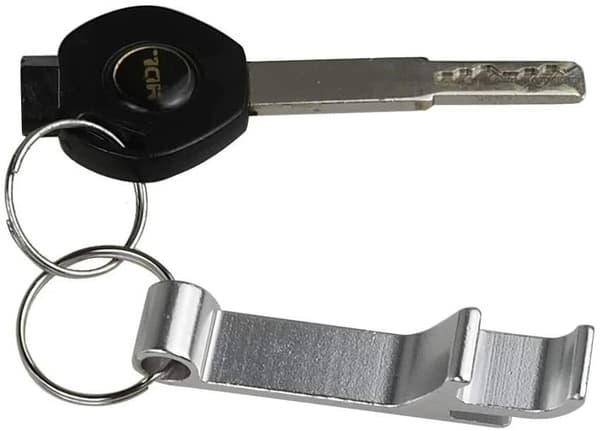 【DENGTU】4-i-1 Multifunktionell Silver Rostfri Flasköppnare Nyckelring Black