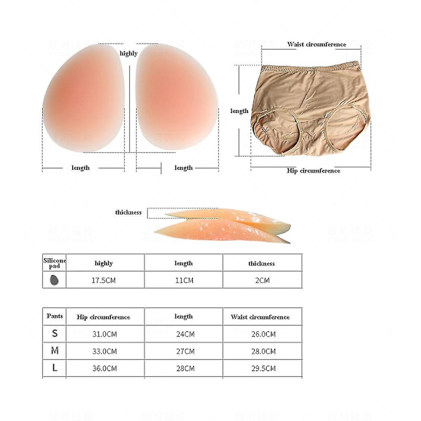 Yesfit Silikon Butt Hip Enhancer Shaper Trosor Underkläder