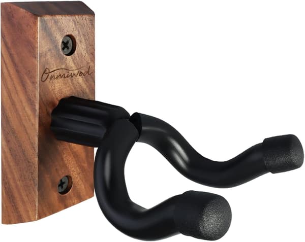 Gitarrväggfäste, Svart Valnöt Trä Gitarrhängare, U-formad Gitarrväggfäste, Gitarrhållare Krok Stativ Vägg för Akustisk, Elgitarr