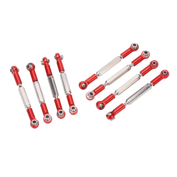 8 stk. Justerbar styretøjsforbindelse Aluminiumlegering Servo Forbindelsesstang til WPL C14 C24 B14 MN D90 D91 Rød