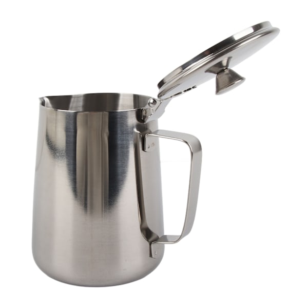 Melkepitcher i rustfritt stål med lokk for Latte Art - 1000 ml kaffekopp
