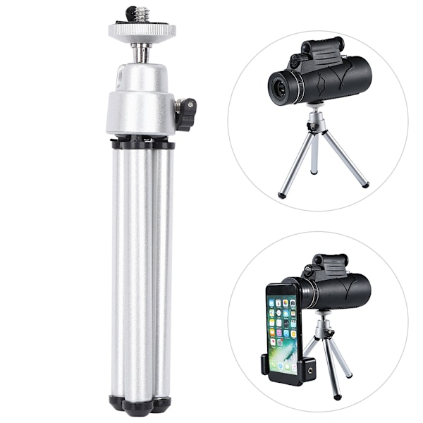 3 stk Mini Sølv Aluminium Legering Anti-Rist Teleskop Stativ med Brennlakk Finish