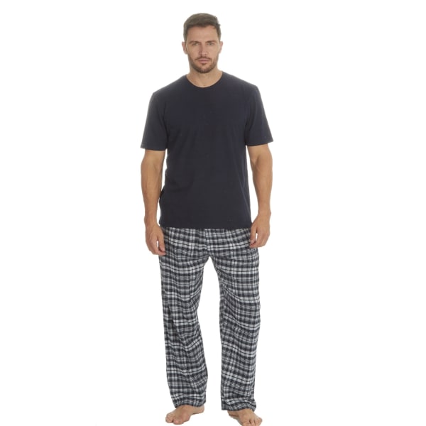 Embargo miesten ruudullinen lyhythihainen pyjamasetti set L Navy