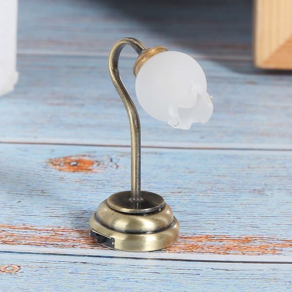 1:12 Dukkehus Miniature Blomst LED Bordlampe Møbelmodel Legetøj