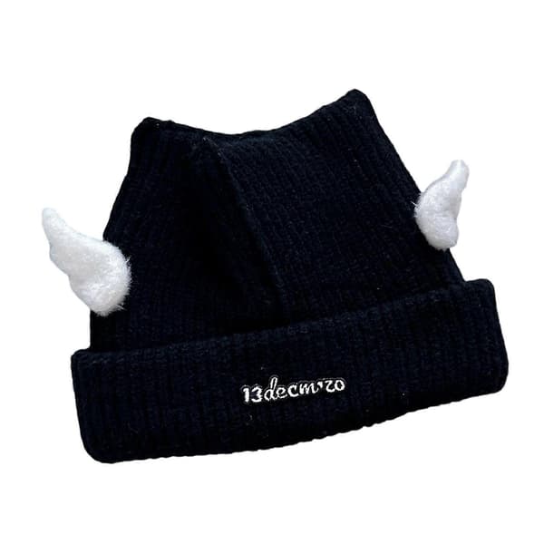 Mode Streetwear Hat Dagligdag Hat Kunstnerisk Ungdom Hat Strikket Unisex Hat til Mode Kvinder Sort Black